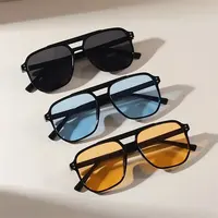 Vintage hommes femmes grandes lunettes de soleil hommes nuances carrées marque concepteur unisexe lunettes de soleil lentille noire mâle femme lunettes de soleil UV400 1