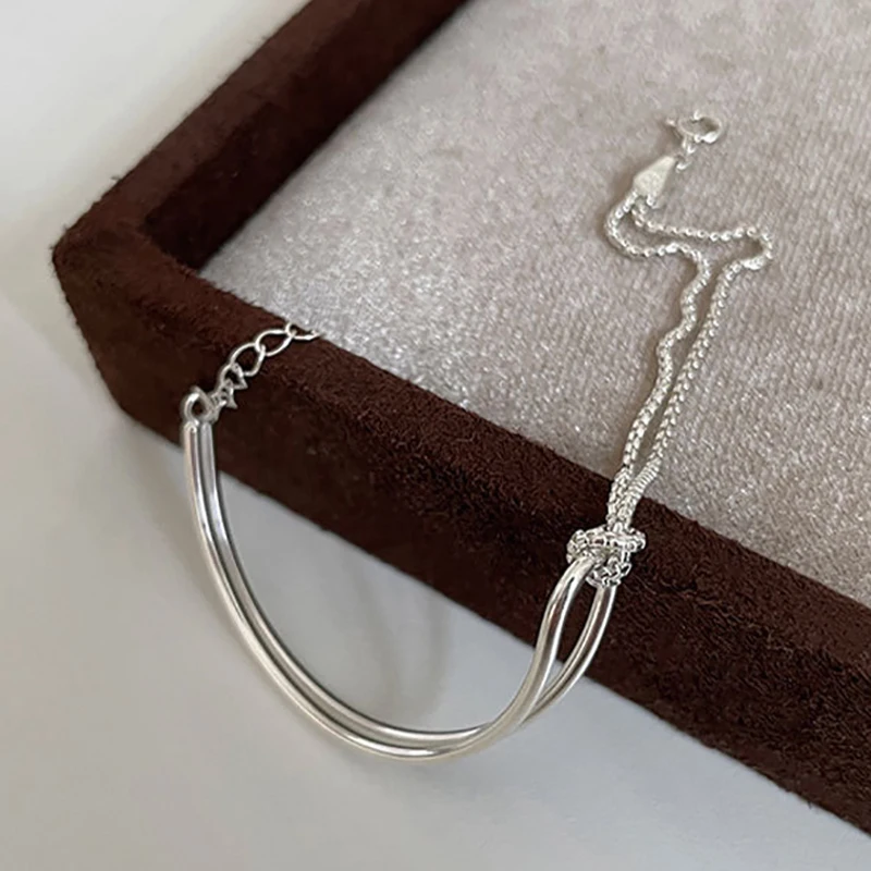 Minimalist Stamp Chain Bracelet Party Jewelry Fashion Simple Geometric Handmade - Image 4