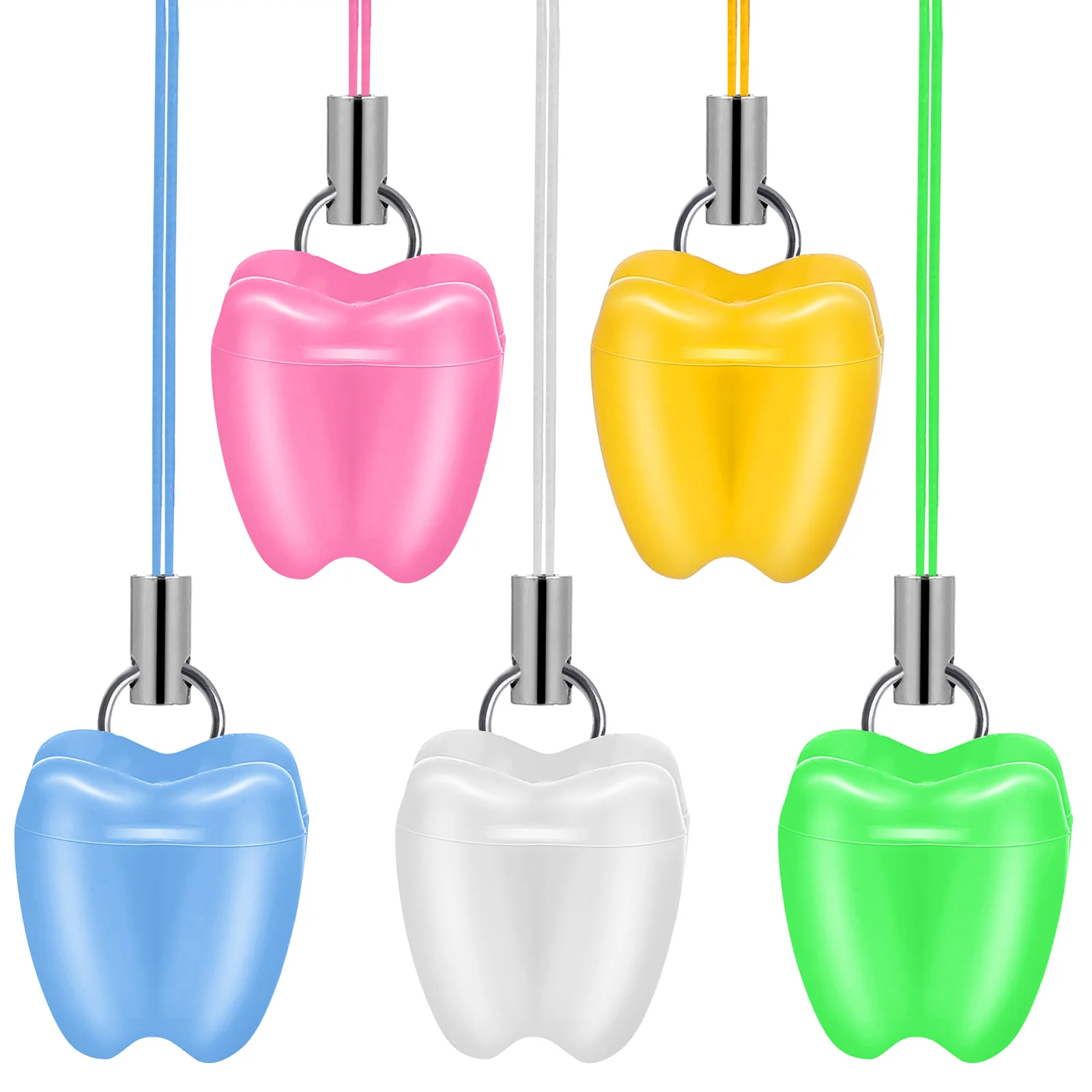 Killer's Instinct Tooth Fairy Keepsake Kit - 10 Colorful Plastic Tooth Holders With Lanyards
