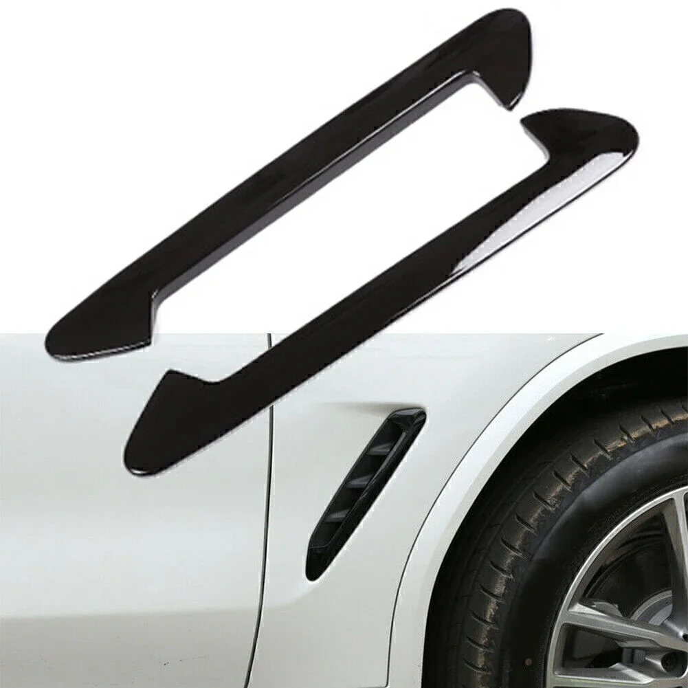 BMW X3 G01 X4 G02 2018-2023 2024 용 2pcs 광택 블랙 ABS 사이드 에어 펜더 벤트 트림 뜨거운 판매 브랜드의 새롭고 높은 품질