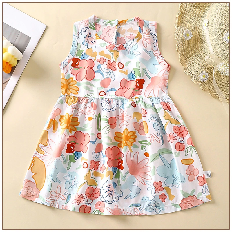 18M-7T summer children kids girls fashion cute thin short sleeve dress