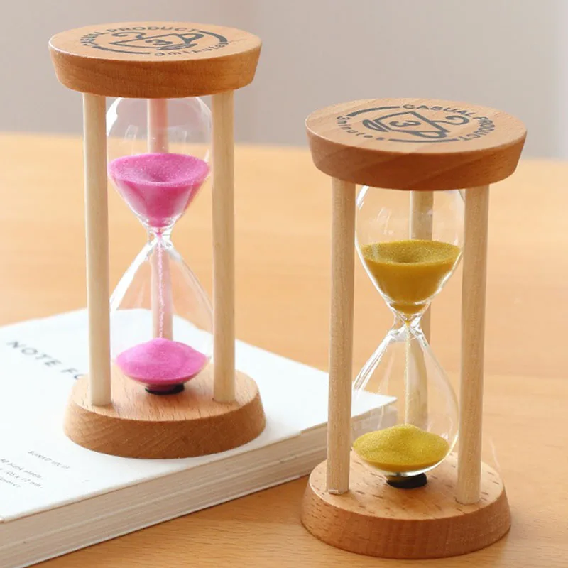 

Creative Wood Hour Glass Sand Timer, Crystal Sand Clock, 3, 5 Minute, Toothbrush Timer, Hourglass, Children Office Ornament