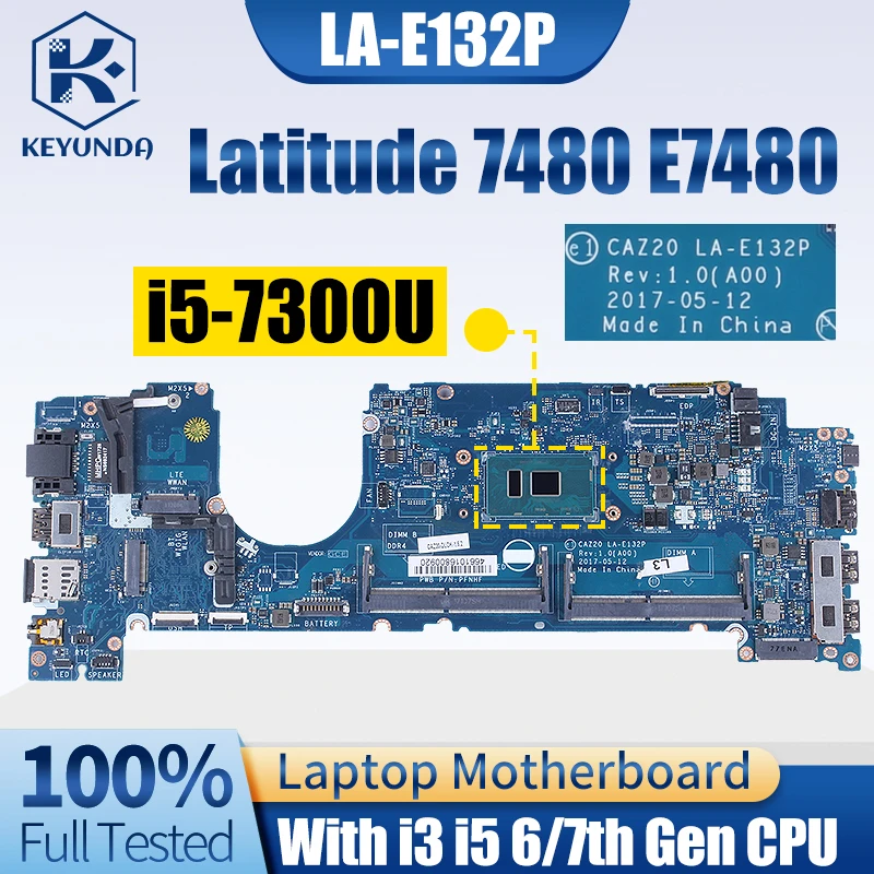 Placa-mãe do Portátil para Dell Latitude Dell Latitude 7480 E7480 Placa-mãe La-e132p 0nyd7r 0yf9vm 0cjwhx 0r0yrf Gpmw i3 i5 7th Gen - Imagem 4
