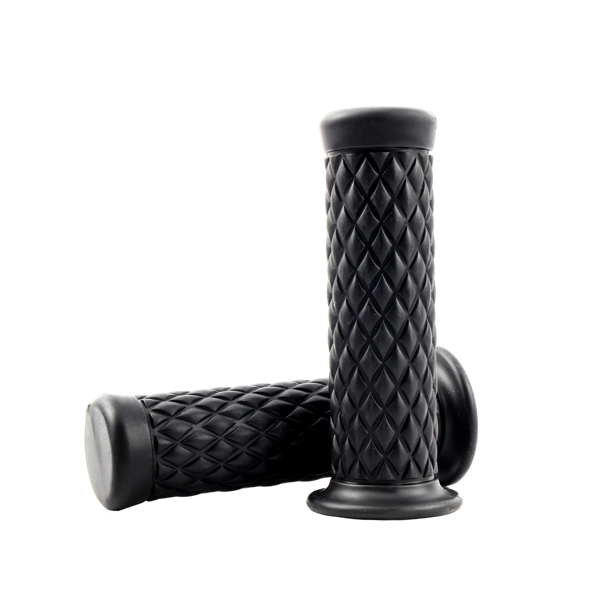 Non-Slip Rubber Handlebar Grips for Motorcycles - Universal Fit, Retro Design