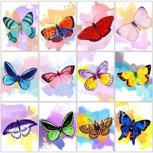 Full Drill 5D Diy Diamond Painting Cartoon Colored Animal Butterfly Mosaic Picture of Rhinestones Diamond Embroidery Handmade