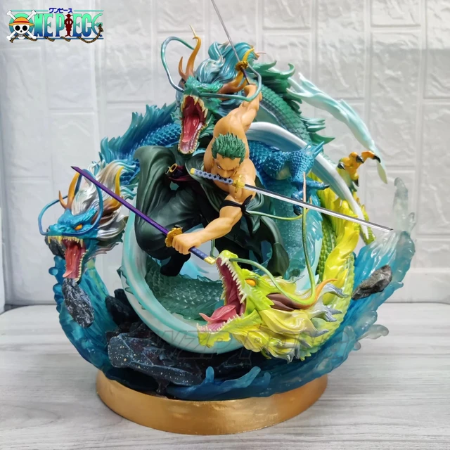 One Piece Roronoa Zoro 3 Dragões tornado Ver. PVC Ação Figura Coleção  Modelo Brinquedos 50cm - AliExpress