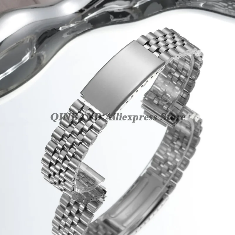 Universal Silver Stainless Steel Watch Bracelet with Folding Buckle – Sleek Wristband