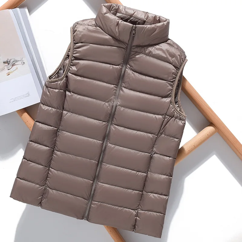 Lightweight Down Vest for Women with Slim Fit Stand Collar Portable White Duck Down Waistcoat Puffer Jacket Ladies VT-297 - 6