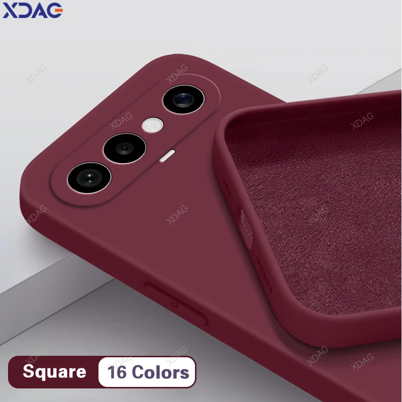 Premium Soft Silicone Phone Case with Internal Flocking and Square Design