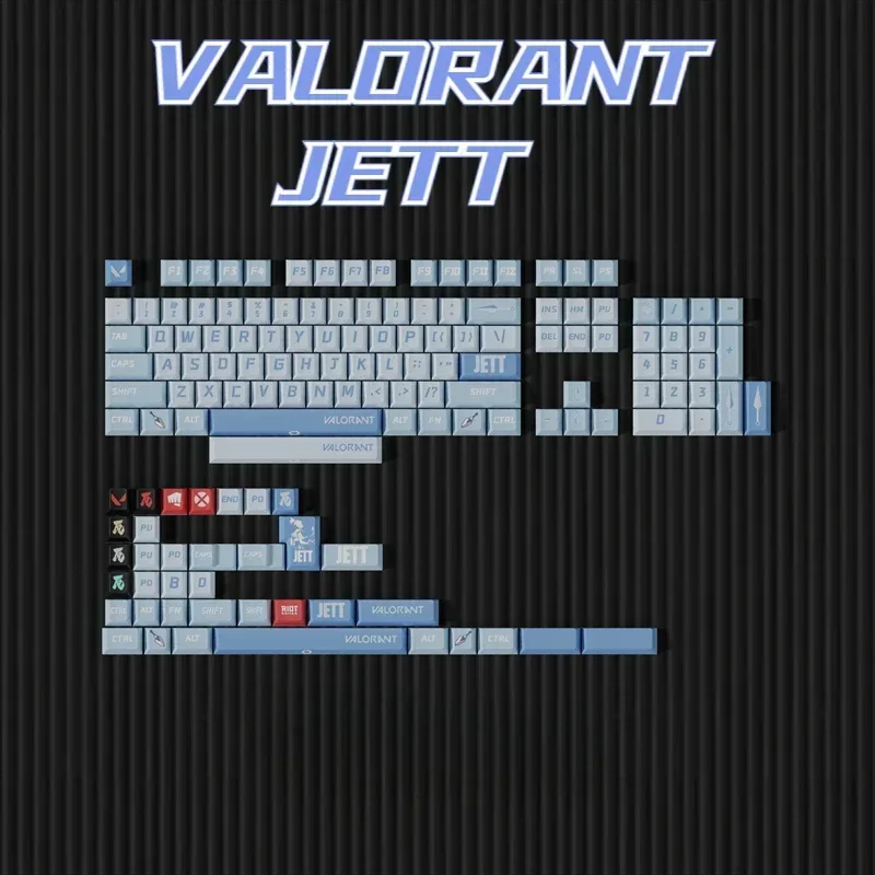 Valorant-custom Anime Keycap Grupo 108 Chaves Pbt Dye Subbed Perfil Cereja Teclado Mecânico Gaming Acessórios