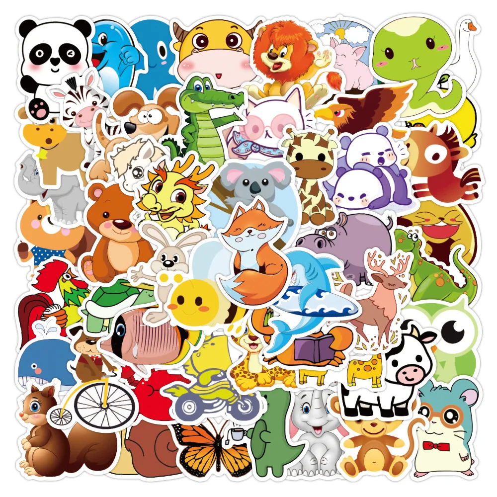 

10/30/50pcs Cute Cartoon Animal Stickers Decals Fridge Laptop Phone Suitcase Water Bottle Graffiti Sticker for Kids Classics Toy