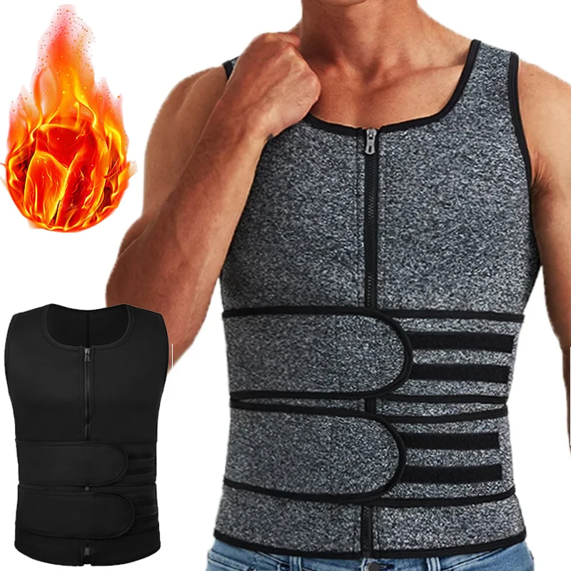 Body Shaper Men Body Shaper Waist Trainer Vest Slimming Shirt Sauna Sweat Vest Compression Undershirt Shapewear Fat Burner Workout Tank Tops
