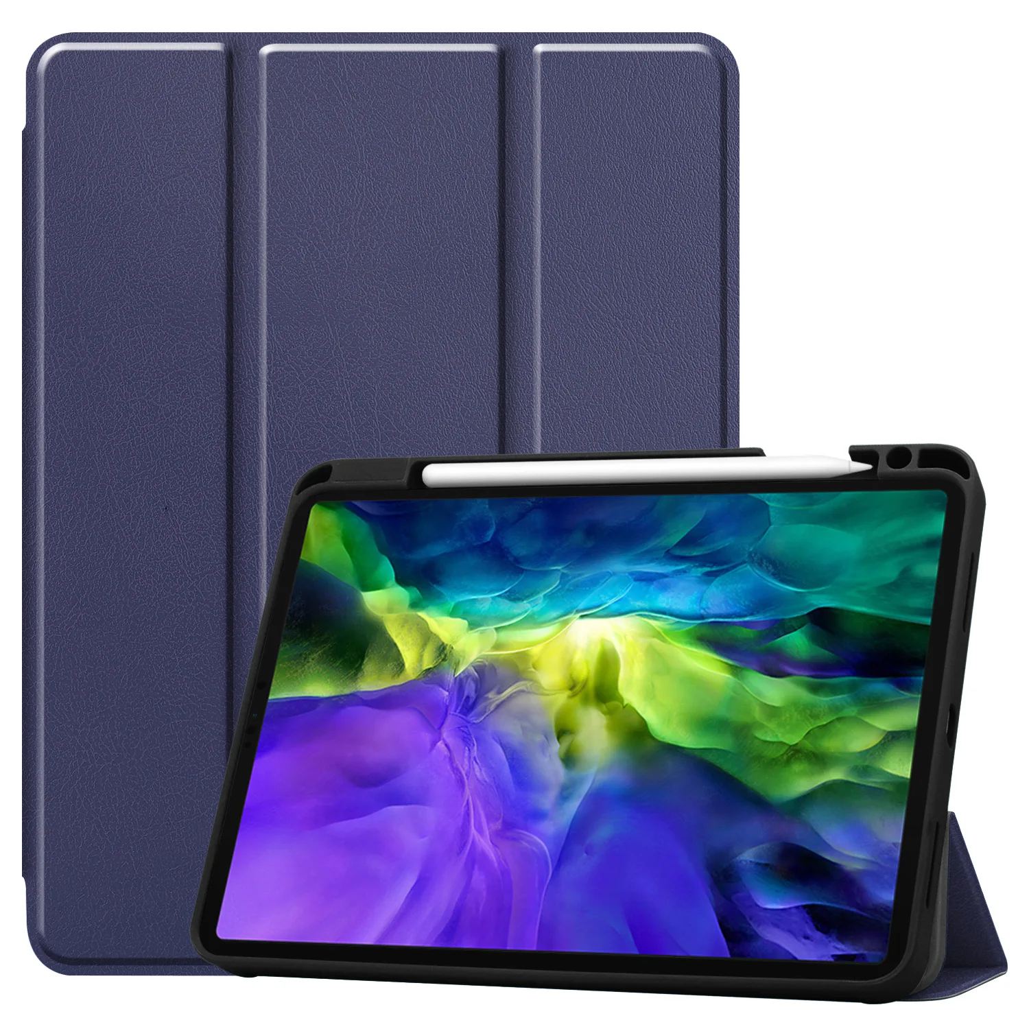 Магнитный чехол для Ipad со слотом для ручки, чехол для Ipad для Mini4 5 6 Air4 5 Ipad9 8 7 10th 10,9 Pro 11 4 3 2 1th 12,9, однотонный чехол тройного сложения