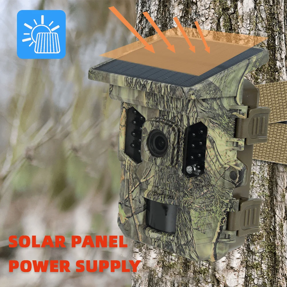 Caméra trail solaire 4K 1080P vision nocturne étanche WiFi Bluetooth APP détection mouvement