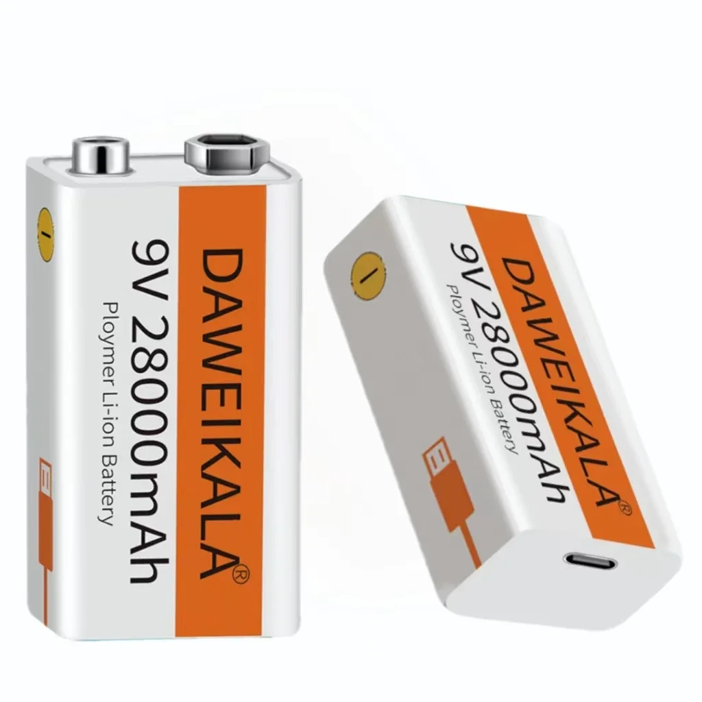 9V 28000mAh Li-ion Rechargeable Battery USB for Multimeter Microphone Toy Remote Control KTV, rechargeable battery