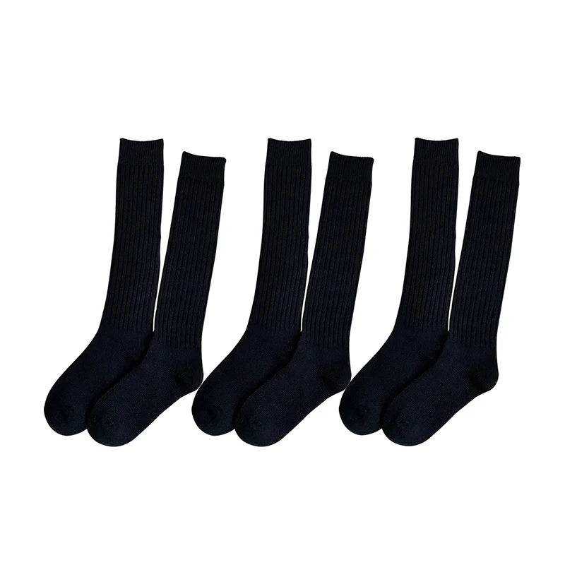 Cozy Wool Knee-Length Stacked Socks - Thick Coffee Colored Winter Warmth