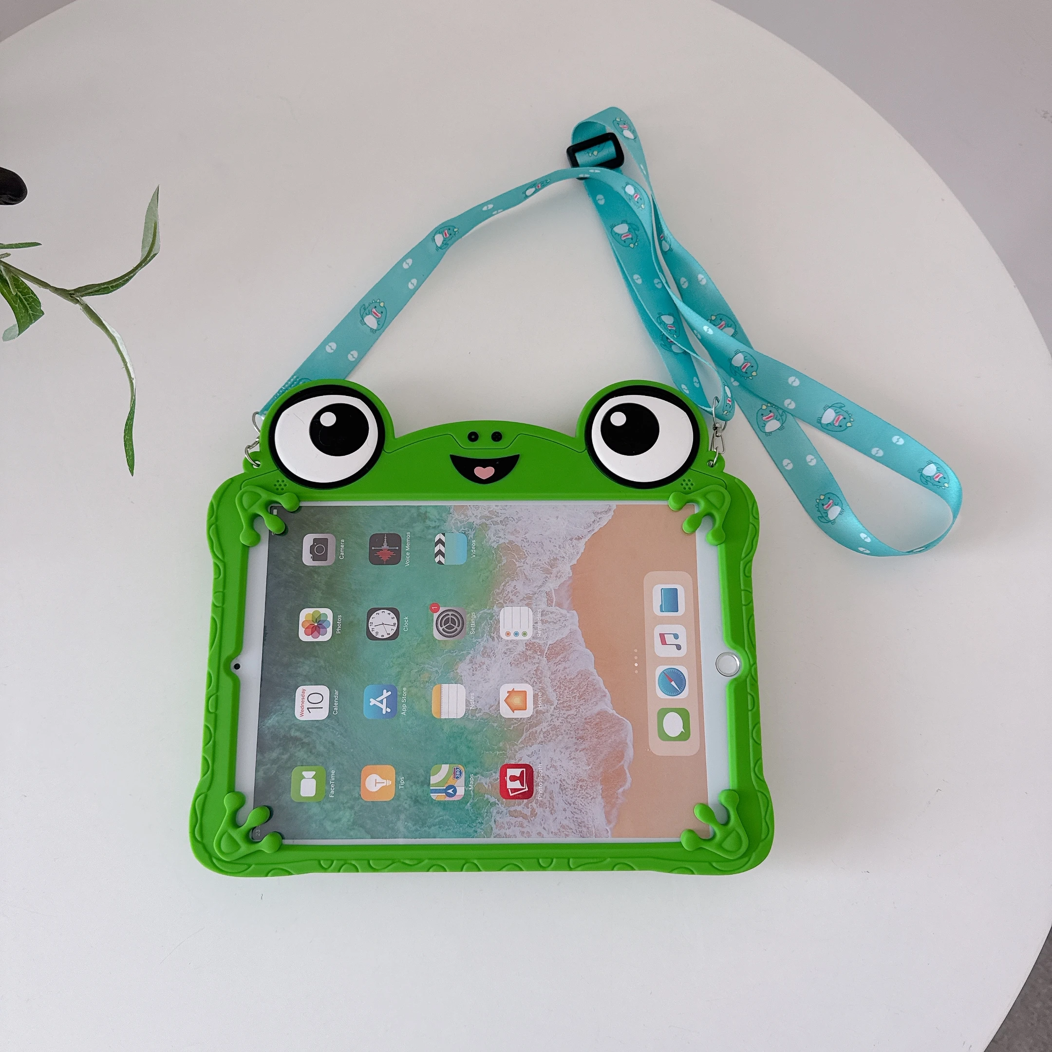 3D Cartoon Frog Bracket Soft Silicone Tablet Case Cover