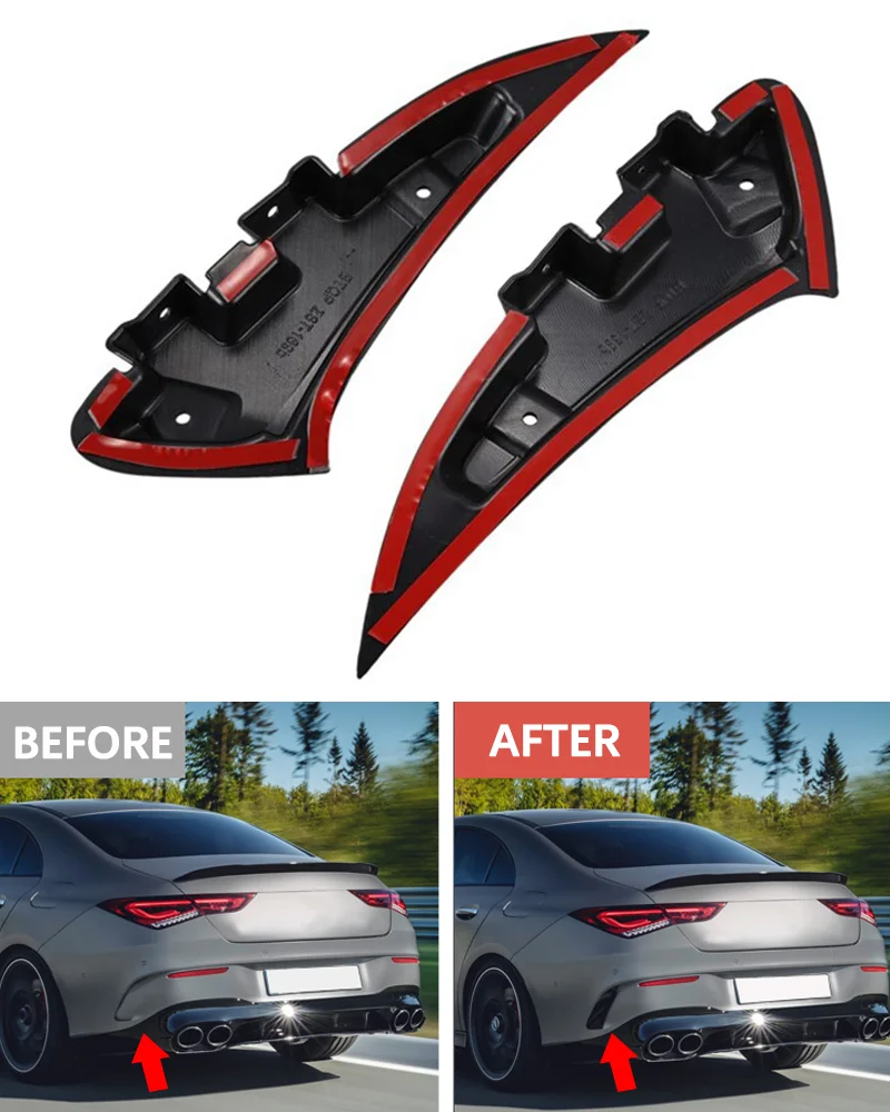 Fit Für Mercedes-Benz Zubehör CLA C Klasse C118 CLA180 CLA35 CLA45 CLA200 CLA250 2020 + Hinten stoßstange Seite Canards Splitter – Detail 3
