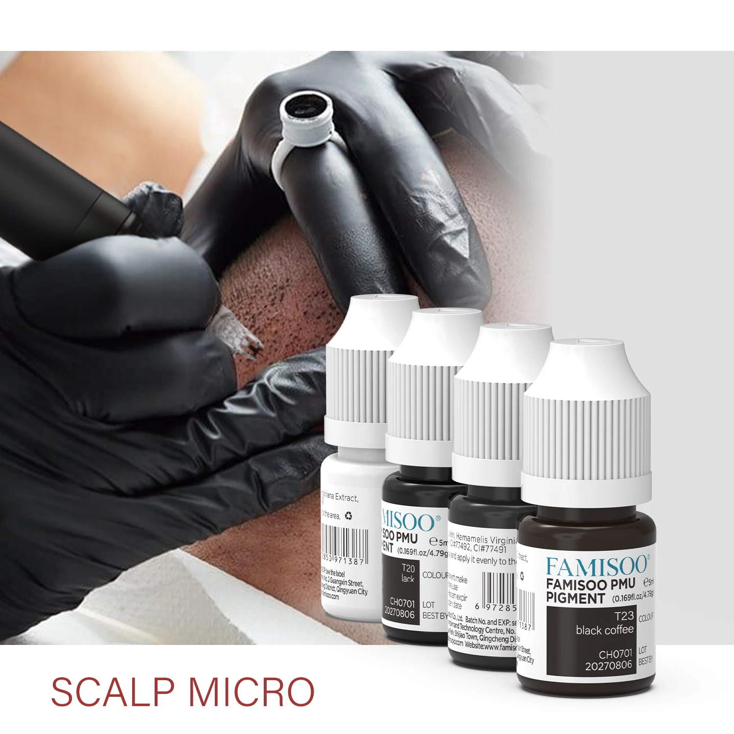 FAMISOO Hair Dyeing Airbrush Eyebrow Pigments Follicle Scalp Micro Tattoo Ink Hair Micropigmentation 5ml Tattoo ink supplies Tat