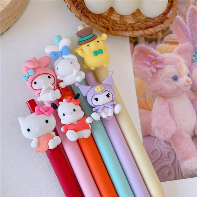 4Psc Set Sanrio Hello Kitty Gel Pens Girls Stationery Press Pen Kawaii Pink  Student Dedicated Pen School Supplies Children Gift