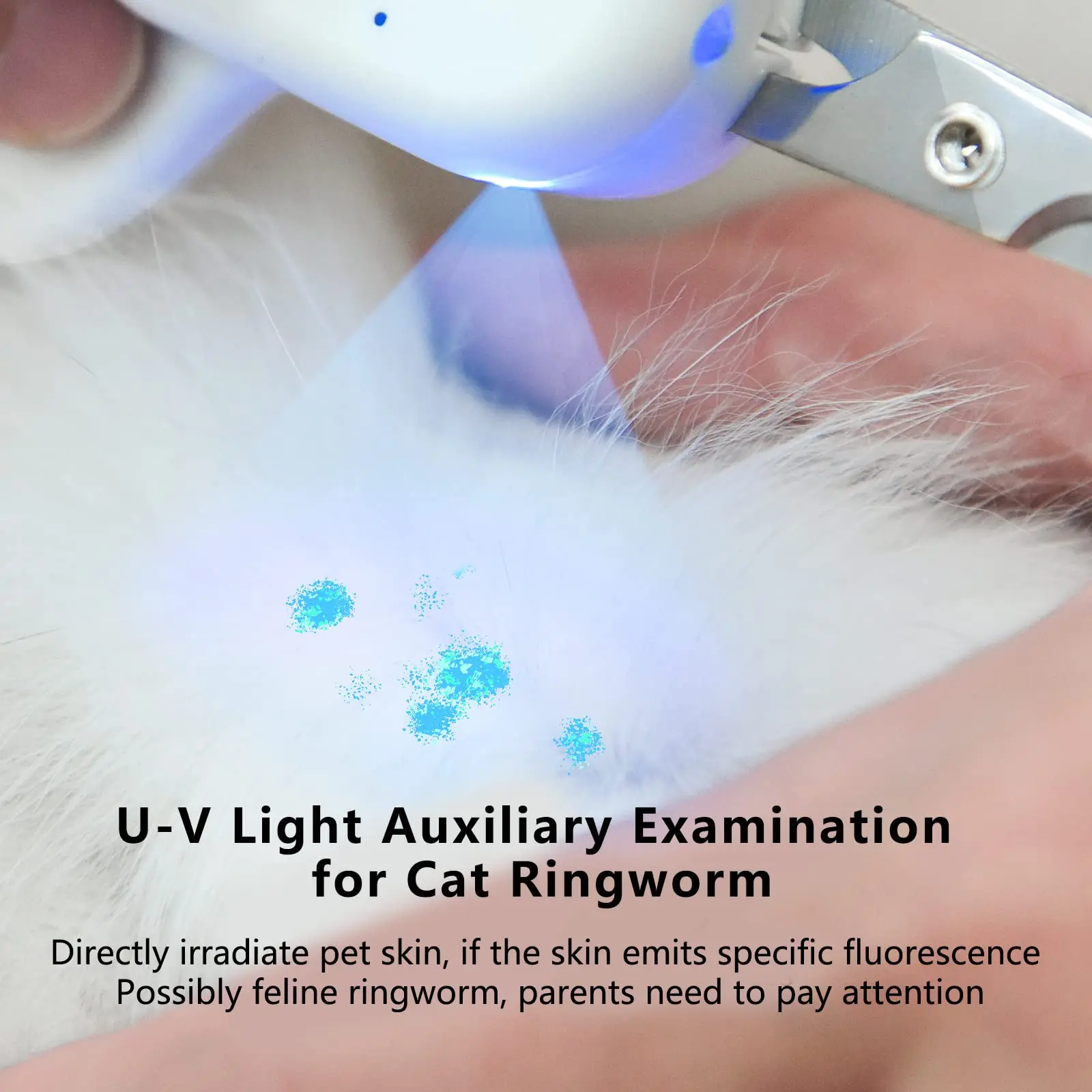 Pet Nail Clippers with LED & UV Light, Cat Claw Trimmer with Super Bright LED Light for Nail Blood Lines to Avoid Over-cutti