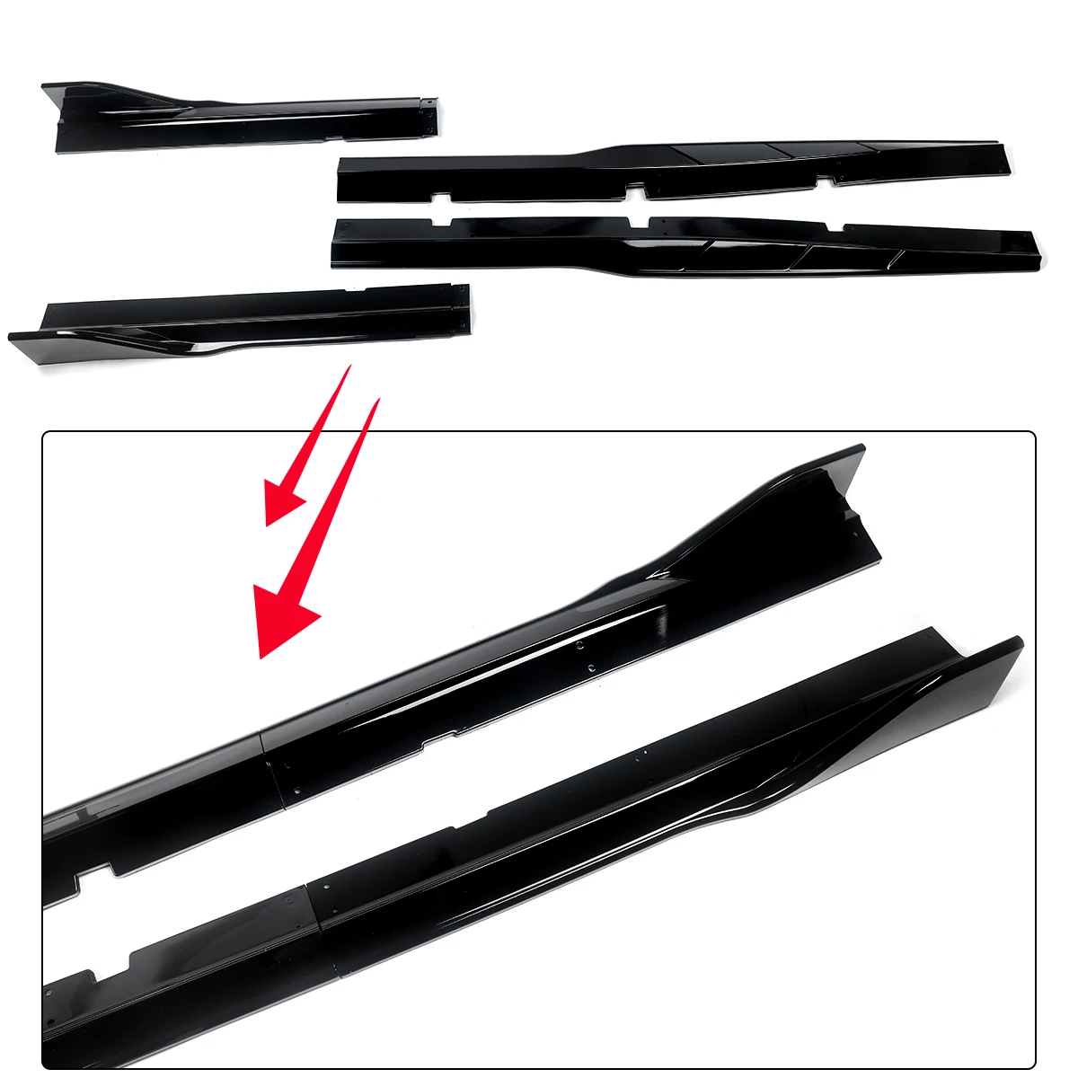 For 2015-2022 Dodge Charger SRT Track Style Gloss Black Side Skirt Decoration Stickers Rocker Panels Car Accessories