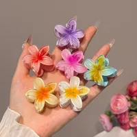 6Pcs Hawaiian Gradient Hair Clips Flower Hair Claws Women Hair Accessories Small Size Fashion Headwear Hairpin Crab Barrette - Image 3