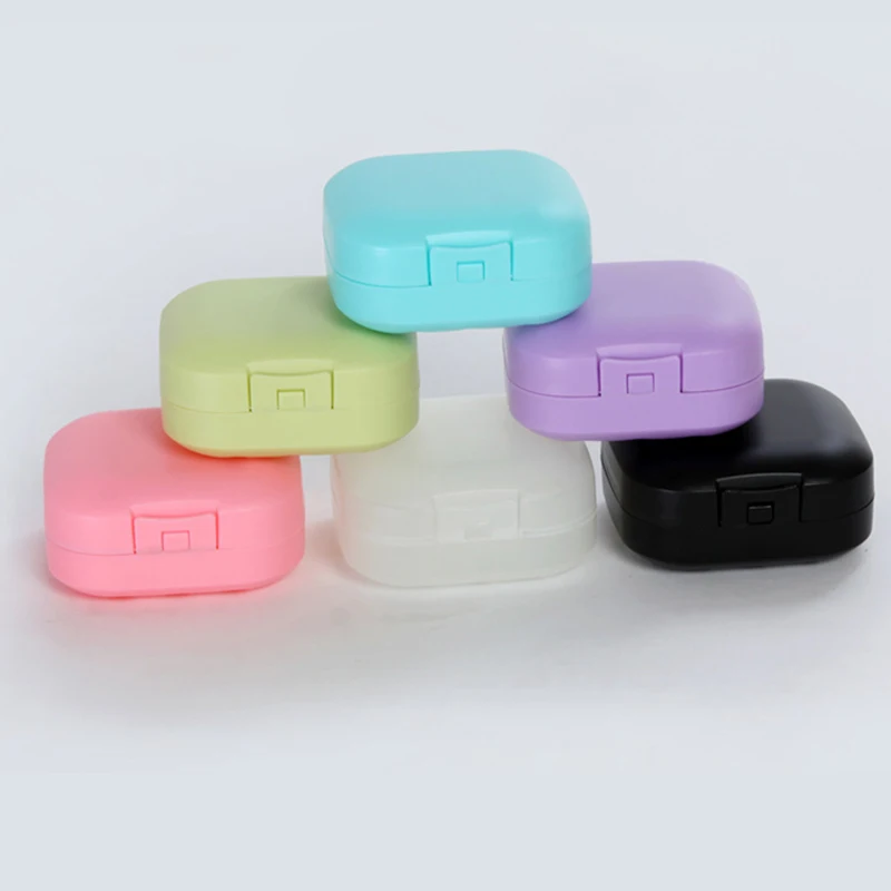 Candy Color Portable Soap Plastic Holder Travel Supplies Square Bathroom Accessories Soap Storage Container Soap Dish