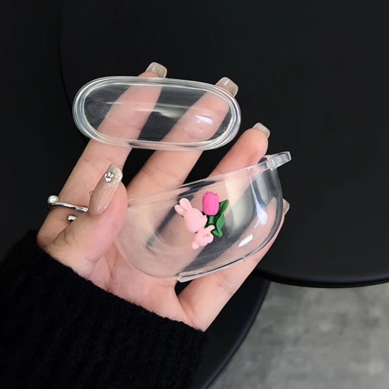 OPPO Enco Air 2 Pro 케이스용 귀여운 토끼 이어폰 케이스, oppo enco air2 용 고품질 투명 실리콘 청력 보호 커버