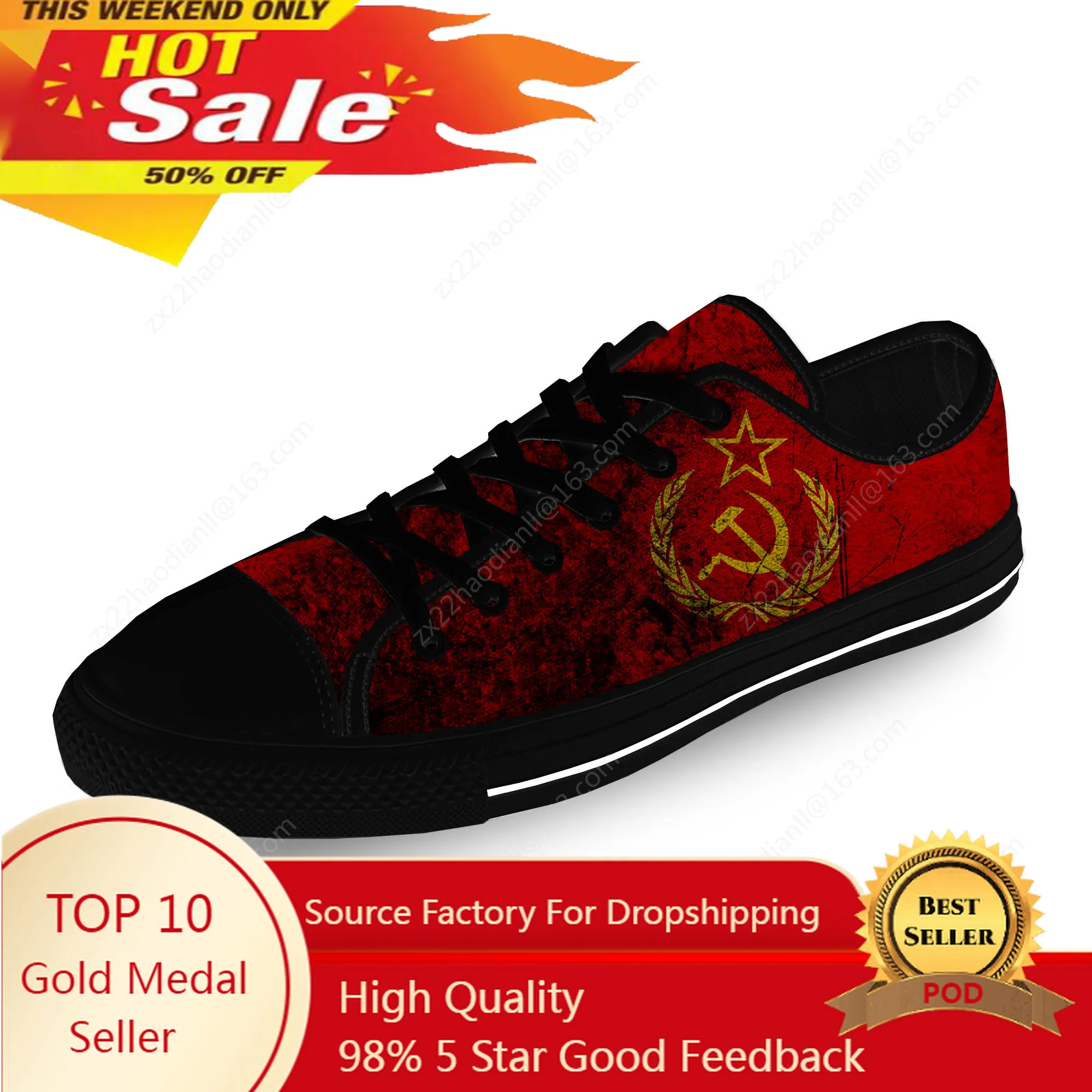 CCCP Russian Russia USSR Soviet Union Casual Cloth 3D Print Low Top Canvas Shoes Men Women Lightweight Breathable Sneakers