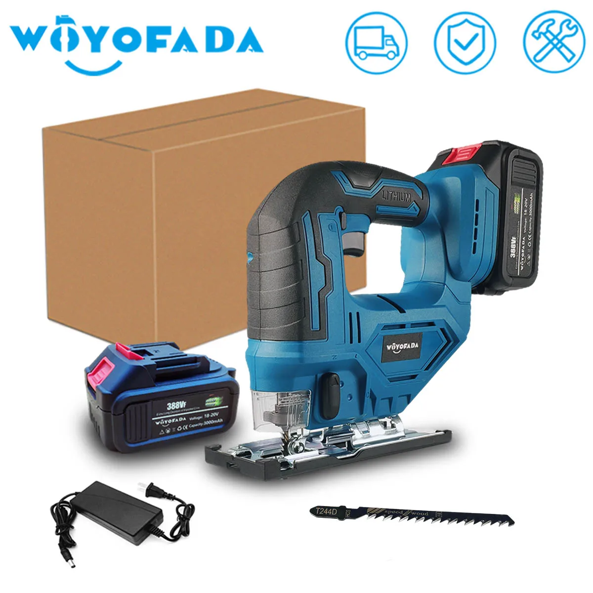 65mm 2700RPM Cordless Jigsaw Electric Jig Saw Portable Multi-Function Woodworking Power Tool for Makita 18V Battery 18v 65mm 3000rpm brushless electric curved saw cordless jigsaw 3 variable speed multifunctional electric tool for makita battery