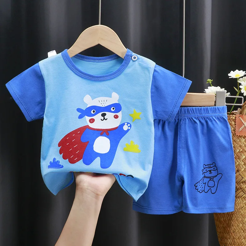 winter baby suit Cotton Children Sets Leisure Sports Baby Boy Girls T-shirt + Shorts Sets Toddler Clothing Cartoon Animal Kids Clothes clothing kid suit