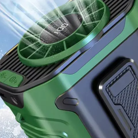 Waist Clip Fan Portable Hanging Neck Fan USB Rechargeable Fan Small Outdoor Camping Waist Fan with LED Flashlight 3600mAh