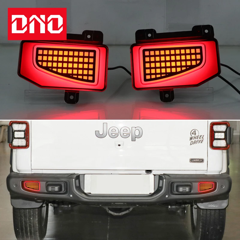 

Car LED Rear Bumper Lamps For Jeep Gladiator 2019-2022 Brake Light Turn Signal Backup Reflector Lamp Taillights Car Fog lamp