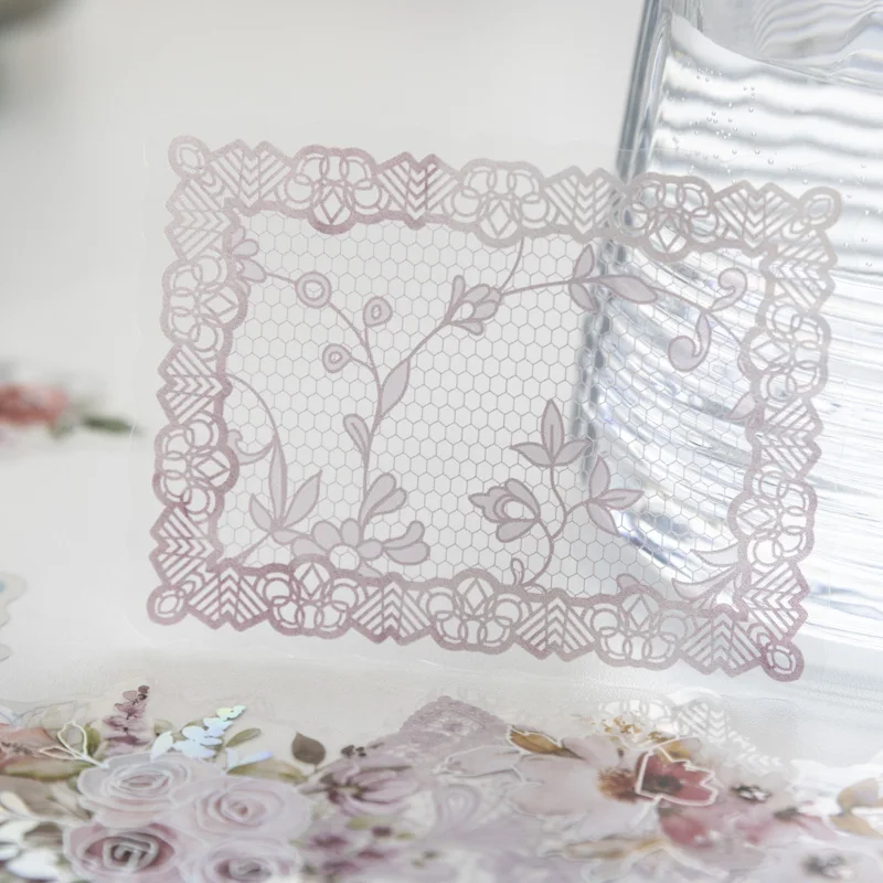 6 confezioni/lotto Lace Loves Flowers series retro creative decoration adesivi per animali domestici fai da te