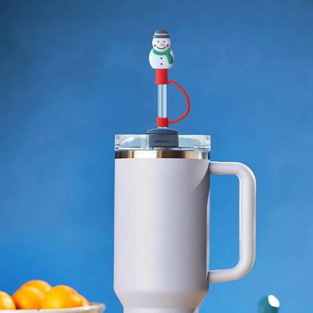 

Halloween Silicone Straw Stopper Santa Claus Snowman Decoration Creative Accessories Reusable Cup Splash Proof Plugs Dust-p Q4N9