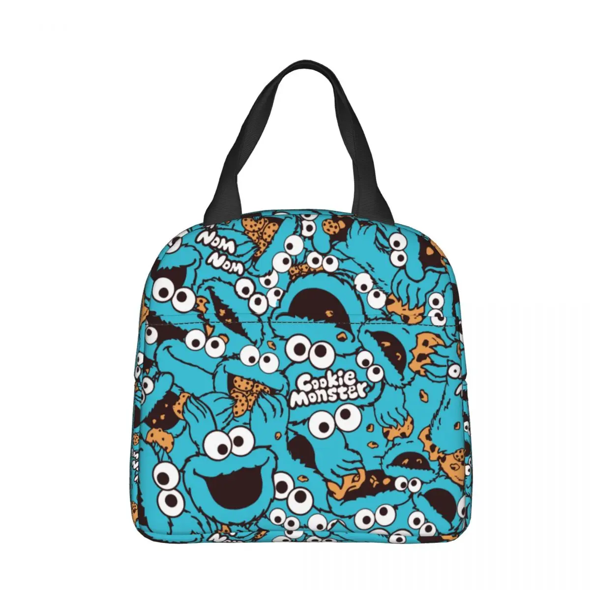 Cute-S-Cookied-S-Monstered Insulated Lunch Bag Leakproof Sesamed Streeted Reusable Thermal Bag Lunch Box Tote Beach Picnic