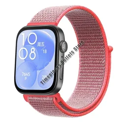 Breathable Nylon Loop Strap: Sport Replacement Wristband for Watch Fit Accessories (Brilliant pink)