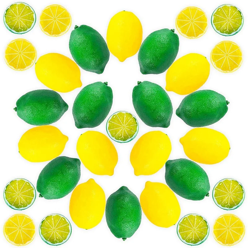 

Quality Fake Lemons Limes Set,Fake Fruit Lemons Artificial Lemon Slices Blocks,Simulation Lemon Slice Lemon For Home Kitchen