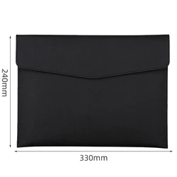 Elegant Faux Leather A4 Document Organizer for School and Office Supplies (Black)