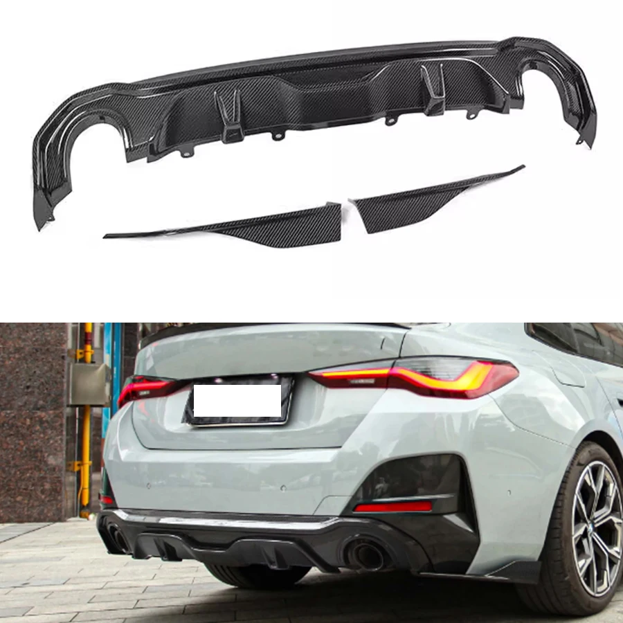 

For BMW 4 series G26 425i 430i Dry Carbon Fiber Car Rear Bumper Diffuser Rear Splitters Spoiler Back lip shunt Upgrade body kit