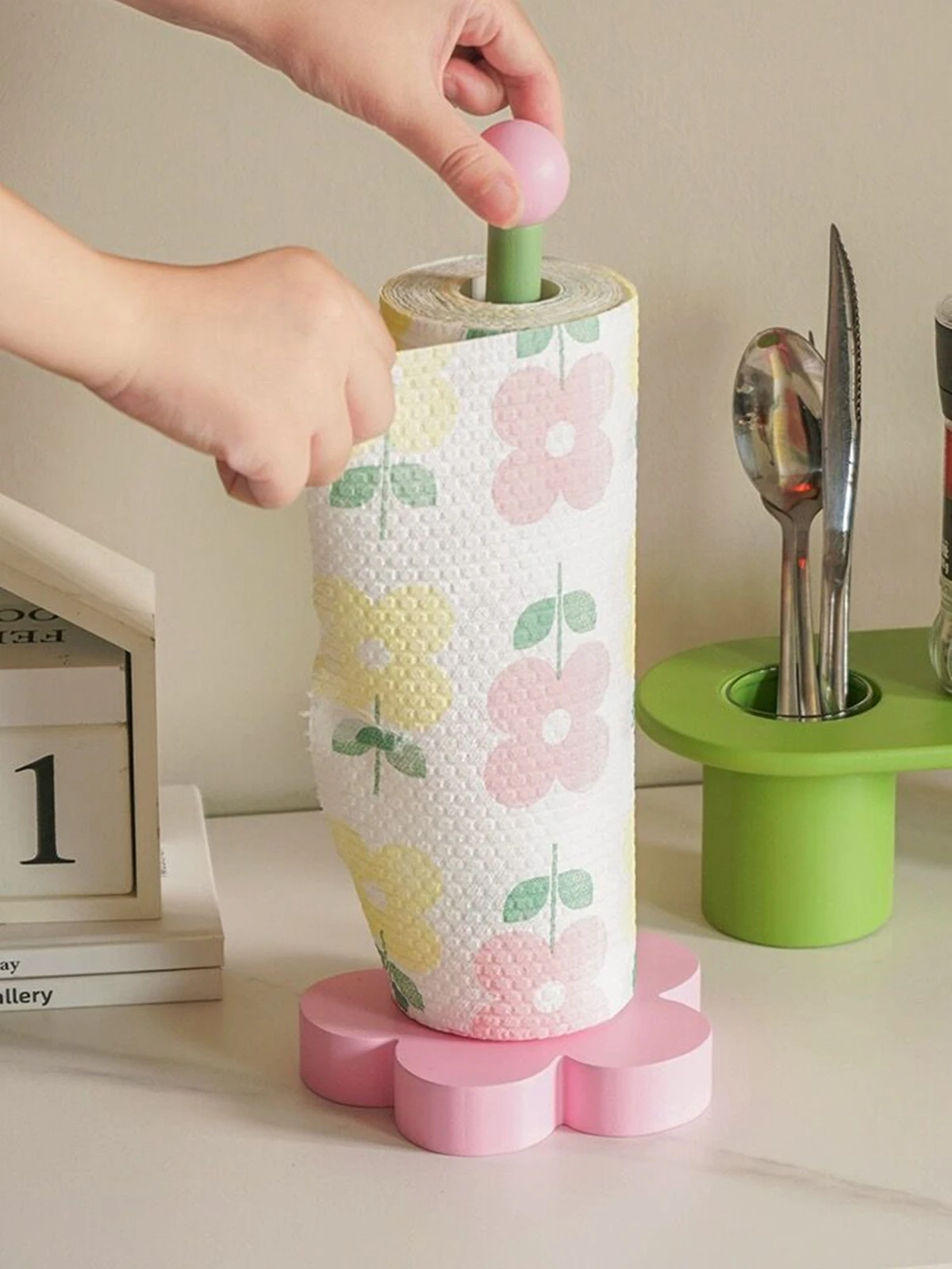 Cute Wood Bathroom Tissue Stand Rack, Kitchen Roll Paper Towel Holder, Table Vertical Napkins Rack, Bathroom Storage Shelfs 4