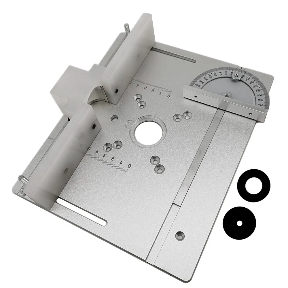 Aluminum Router Table Insert Plate Miter Gauge for Woodworking Table Saw Trimmer Engraving Machine