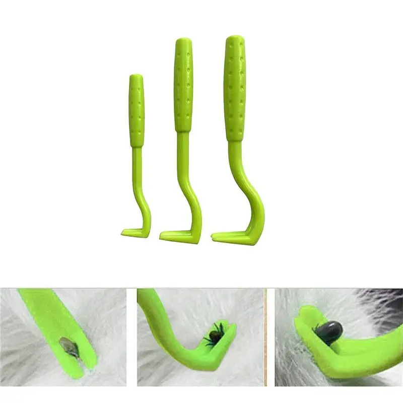 3 Pcs Tick Remover Hook set Flea Remover Tweezer Tick Pull Pet Cat Dog Accessaries Ticks Removal Tools Flea Extractor 3