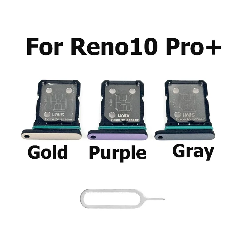 

New For Oppo Reno10 Reno 10 Pro Plus Sim Card Tray Slot Holder Socket Adapter Connector Repair Parts Replacement