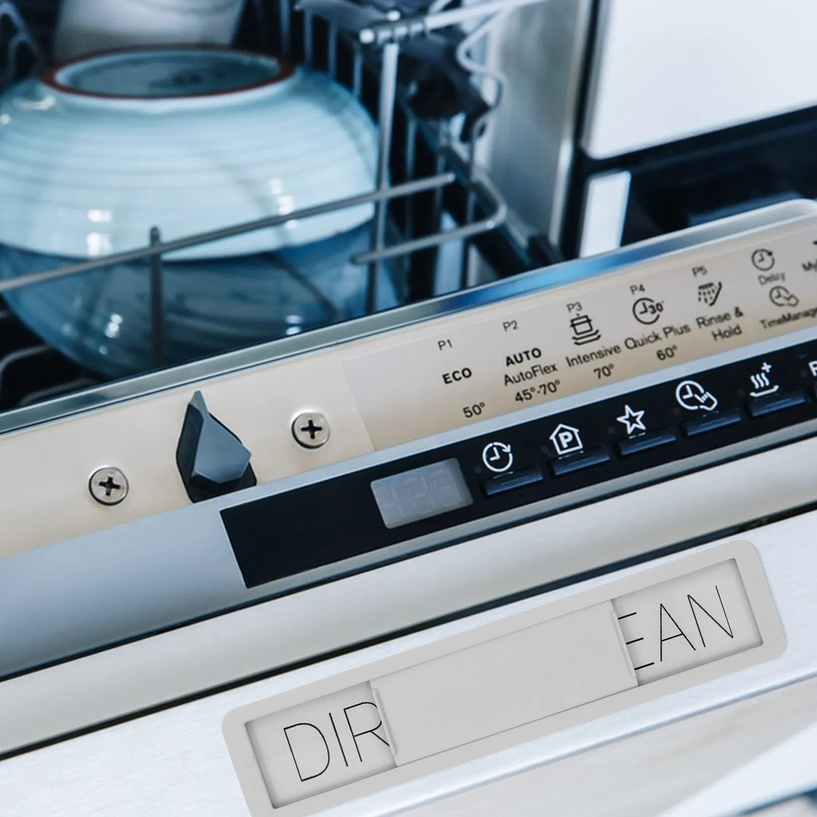 Zinc Alloy Dirty Clean Dishwasher Magnet Dishwasher Magnet Clean Dirty Sign Non-Fading Kitchen Fridge Microwave