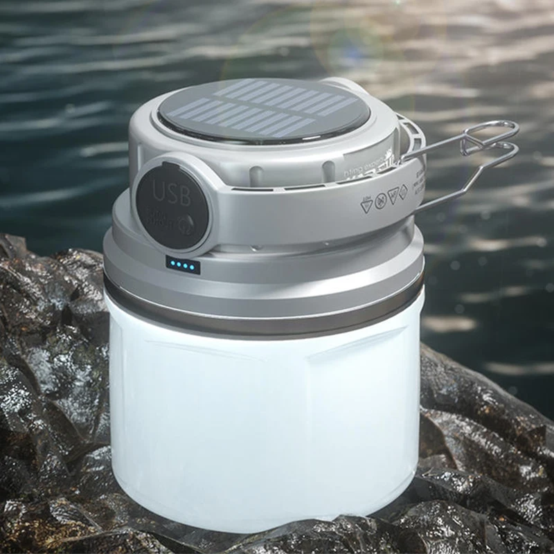 Camping lamp 1100 lumen long endurance led solar rechargeable for outdoor sports