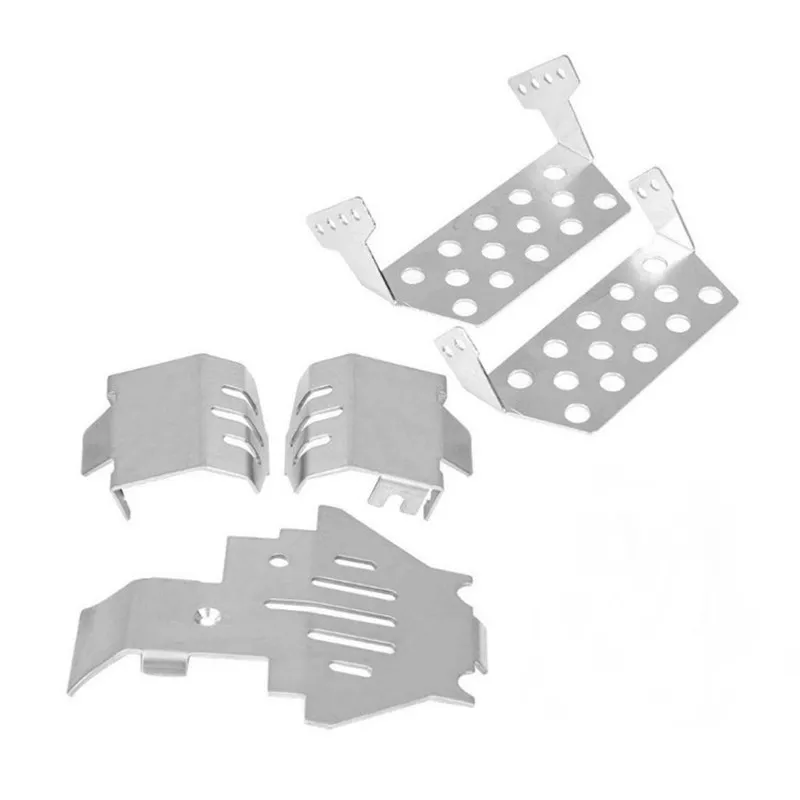 Stainless Steel Chassis Armor Axle Protector Skid Plate for 1/10 RC Crawler TRAXXAS TRX-4