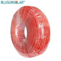 BLUSUNSOLAR 40 mètres/lot 1x4/6mm2 Câble solaire en gros pour connecteur d'énergie solaire, câble PV 12/10AWG 20 rouges + 20 noirs 3