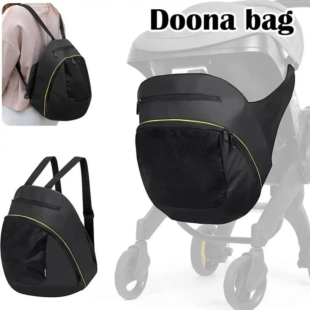 

Black Mommy Storage Bag Portable 2 In 1 Waterproof Storage Case Large Capacity Mom Backpack Doona Stroller